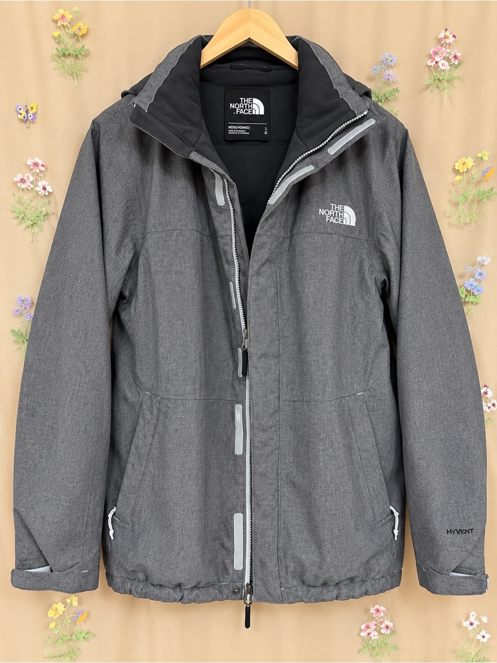 The North Face Men’s Inlux HyVent Insulated Jacket Gray Heather Large